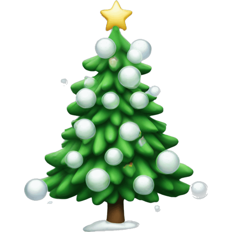 Christmas tree with white bubbles  emoji