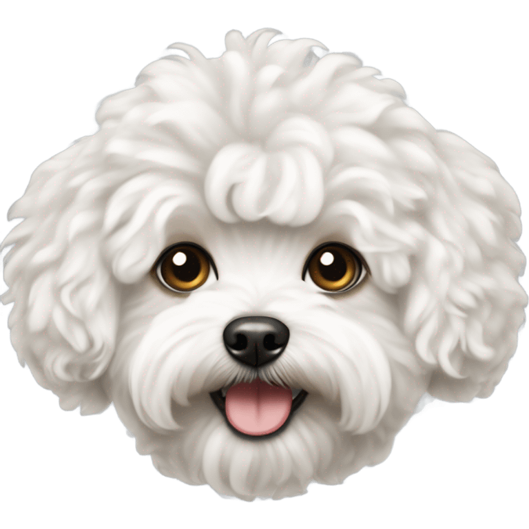 White curly maltipoo bigger hair emoji