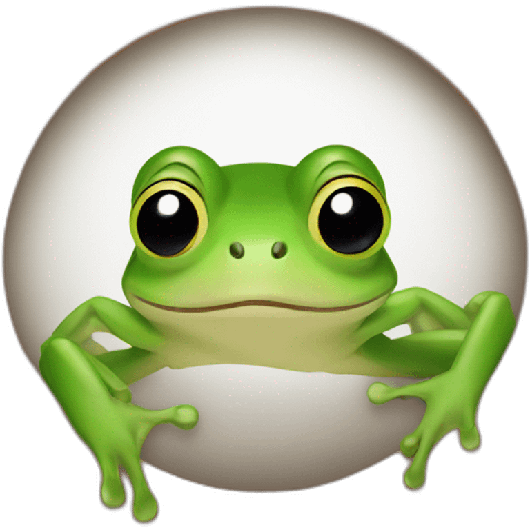 Frog on human emoji