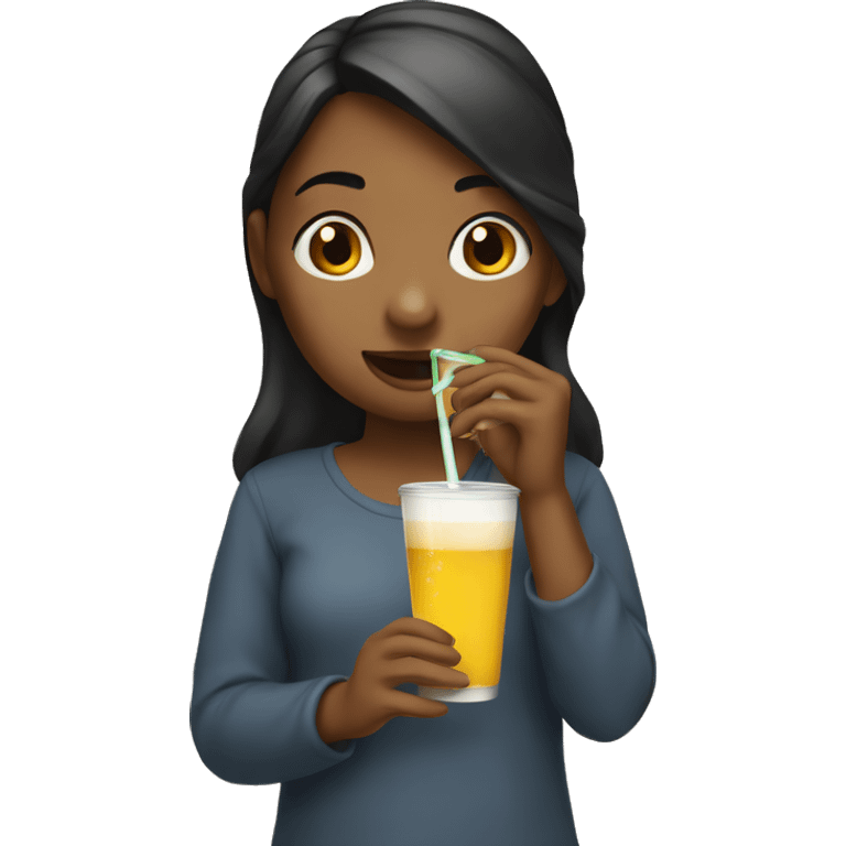 Girl drinking emoji