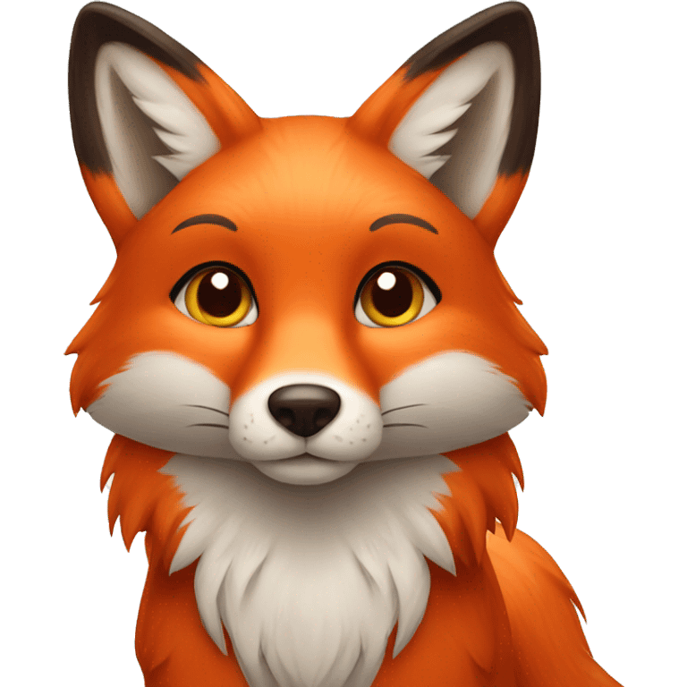 red pretty fox with heart emoji