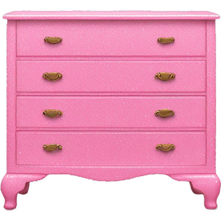 Pink glitter decorated dresser emoji