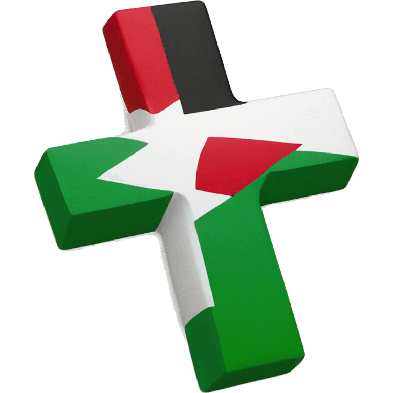 Cross signed over Palestine flag emoji