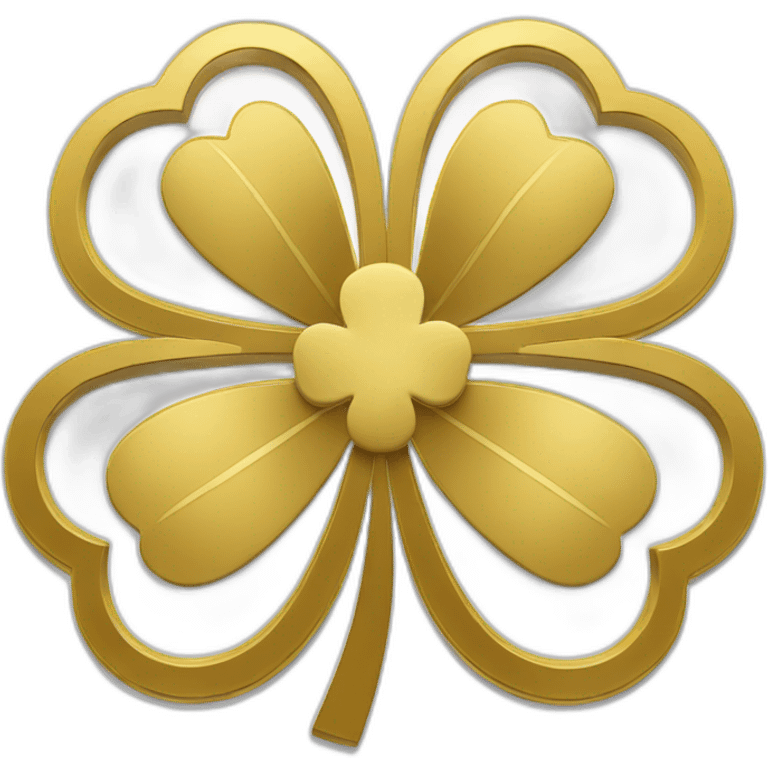 gold outline-five-leaf-clover emoji