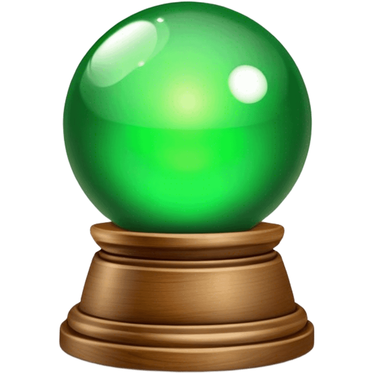 A green magic ball on a little wooden stand emoji