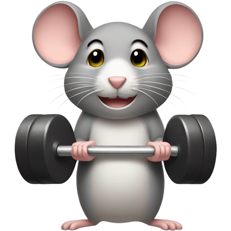 mouse lifting weights emoji