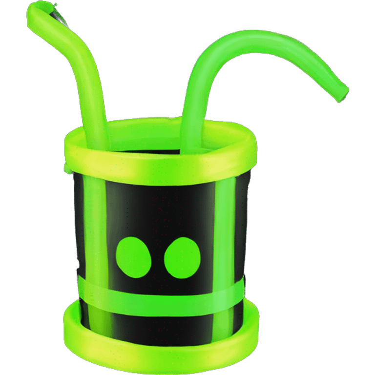 Neon caution tape beakerbong black neon yellow green emoji