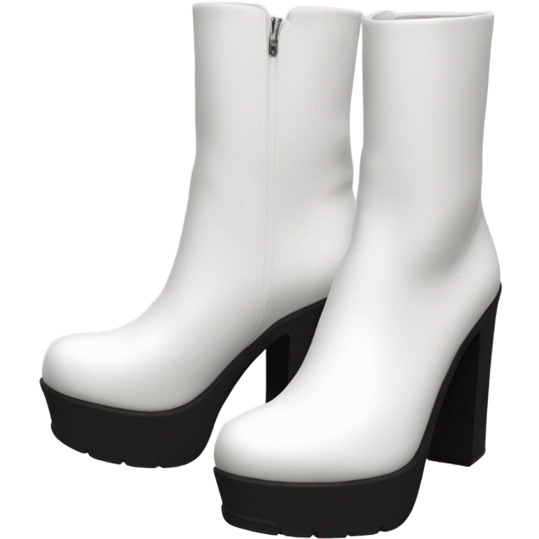 White platform heeled boots emoji