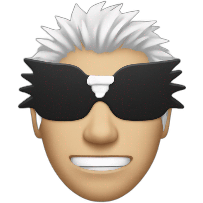 person with spiky white hair and a black blindfold emoji