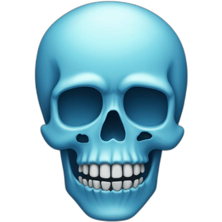 Cold blue skull emoji