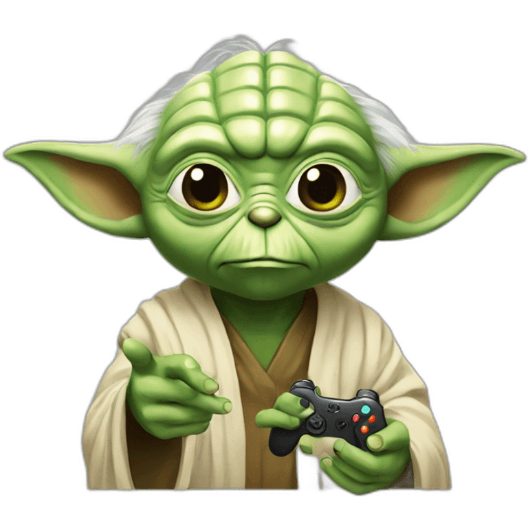 Yoda playing video game emoji