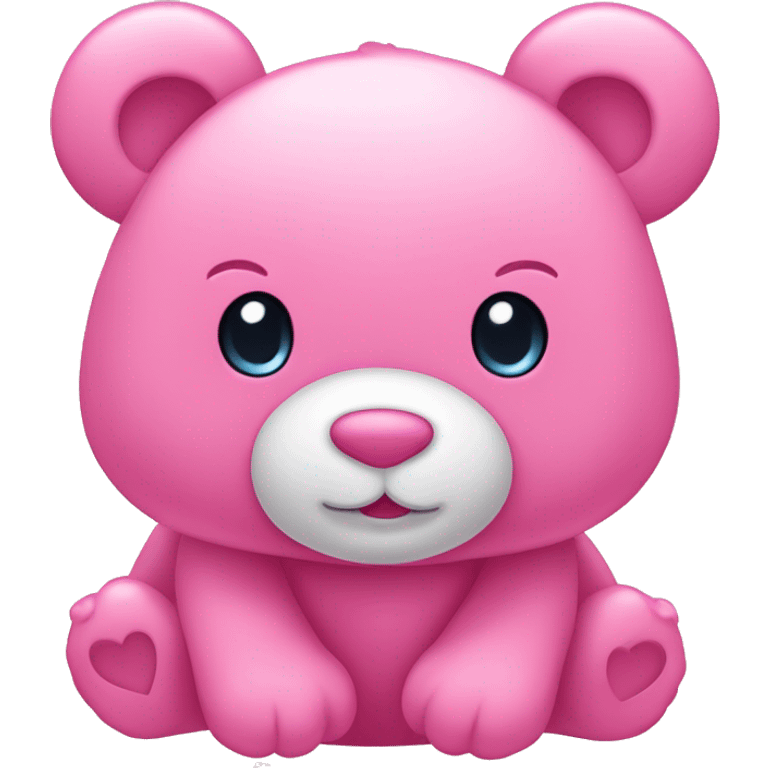 Pink CareBear Lovey dovey with hearts around it  emoji