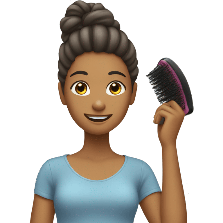 girl brushing hair emoji