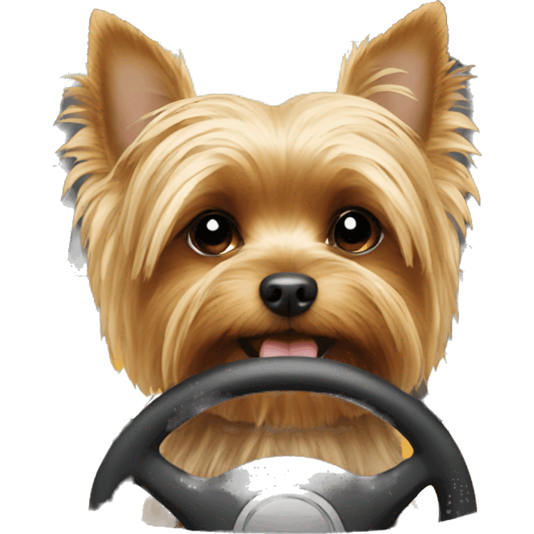 Yorkie driving emoji