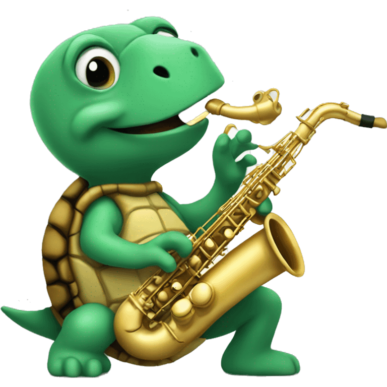 Turtle playing saxophone  emoji