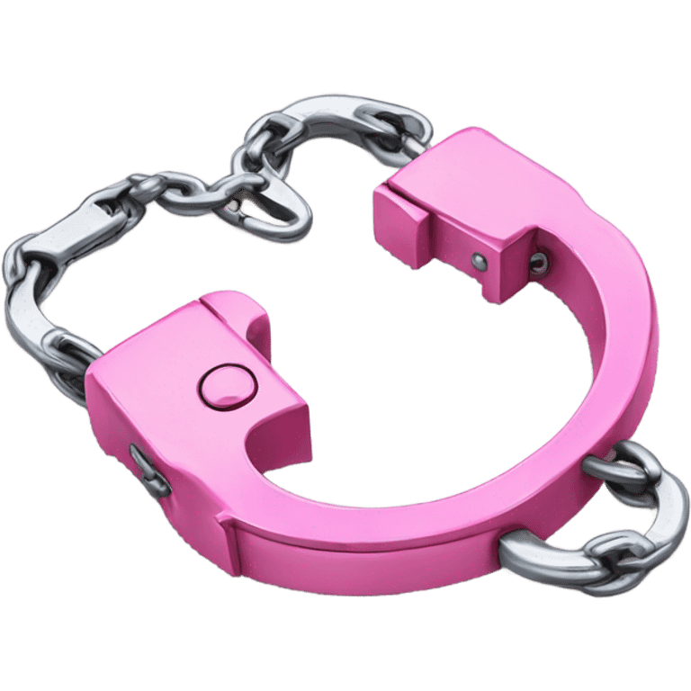 Pink metal handcuffs emoji