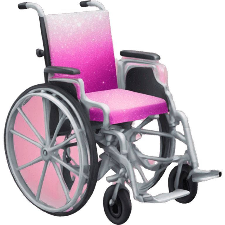 Pink ombre wheelchair with glitter  emoji