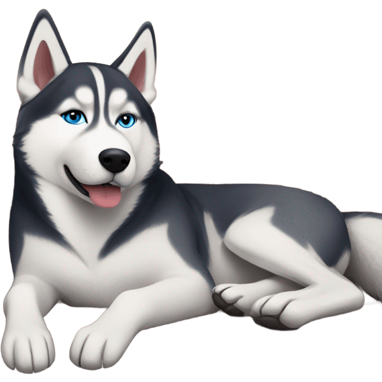 Siberian husky on a couch emoji