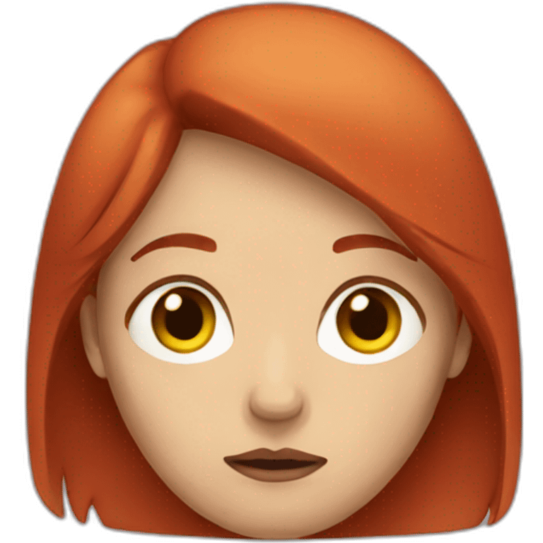 Very sad female with red hair emoji