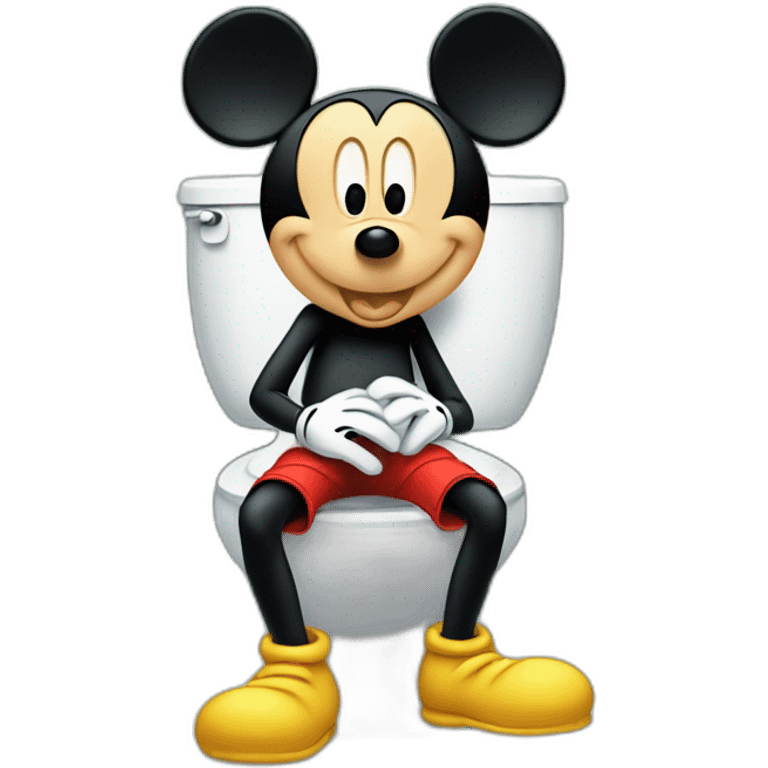 Mickey Mouse sitting on a toilet emoji