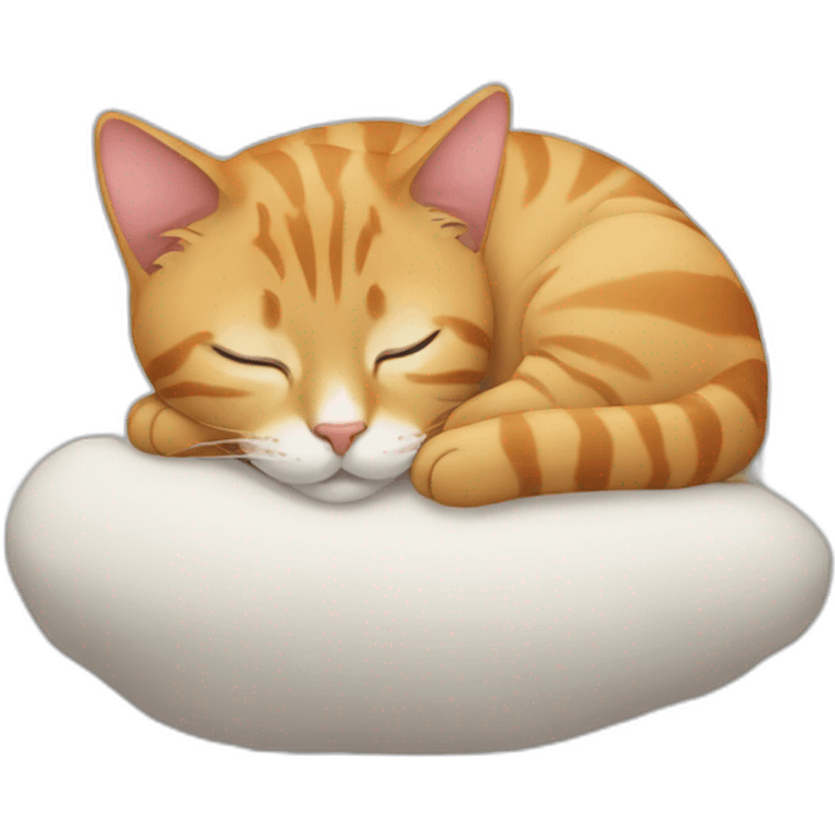 cat sleeping round emoji