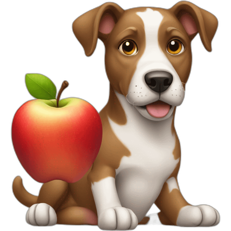 Dog with an apple emoji