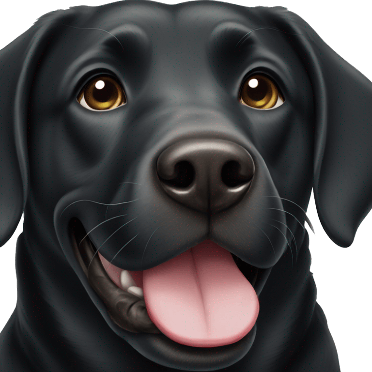 Black Labrador happy emoji