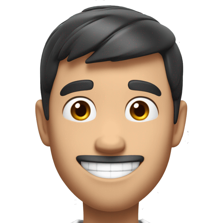 A man, black short hair, smile, Pixar style, clean and white background, 3D cartoon, Amazing detail, Rich and colorful, High detail, Sharp focus, High resolution, 8K, 3D rendering emoji