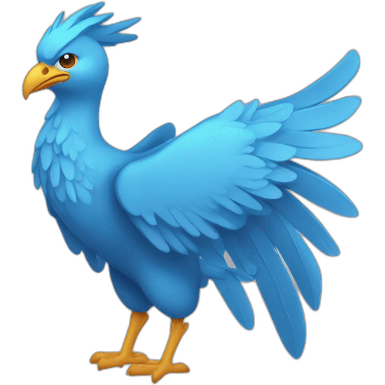 Bleu Phoenix simple icon plat, profille emoji