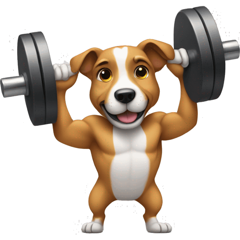 Dog lifting weights  emoji