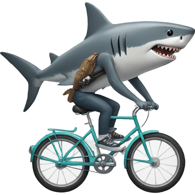 shark riding bike emoji