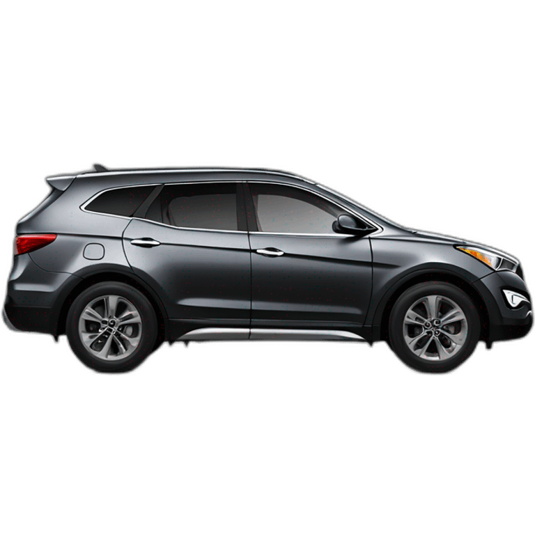 Comic drawing of Hyundai Santa Fe year 2011 dark grey emoji