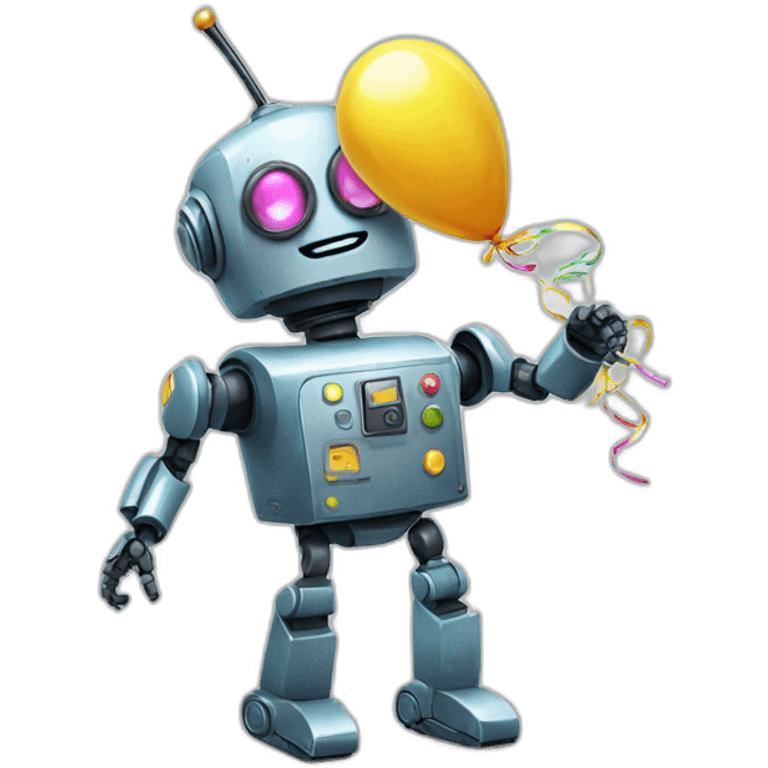 robot with party popper emoji