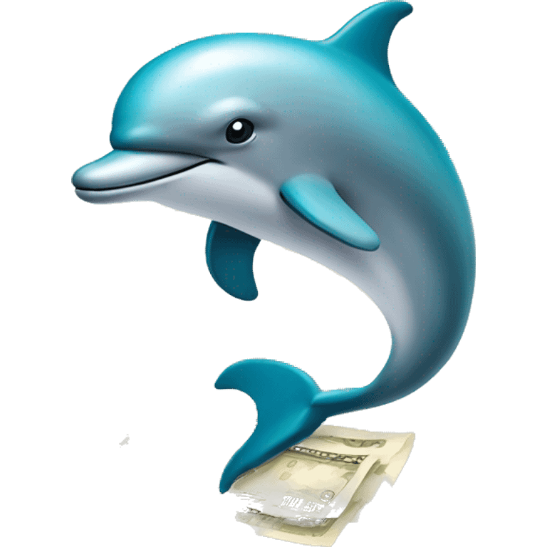 Dolphin with a paper route empire neaklace  emoji