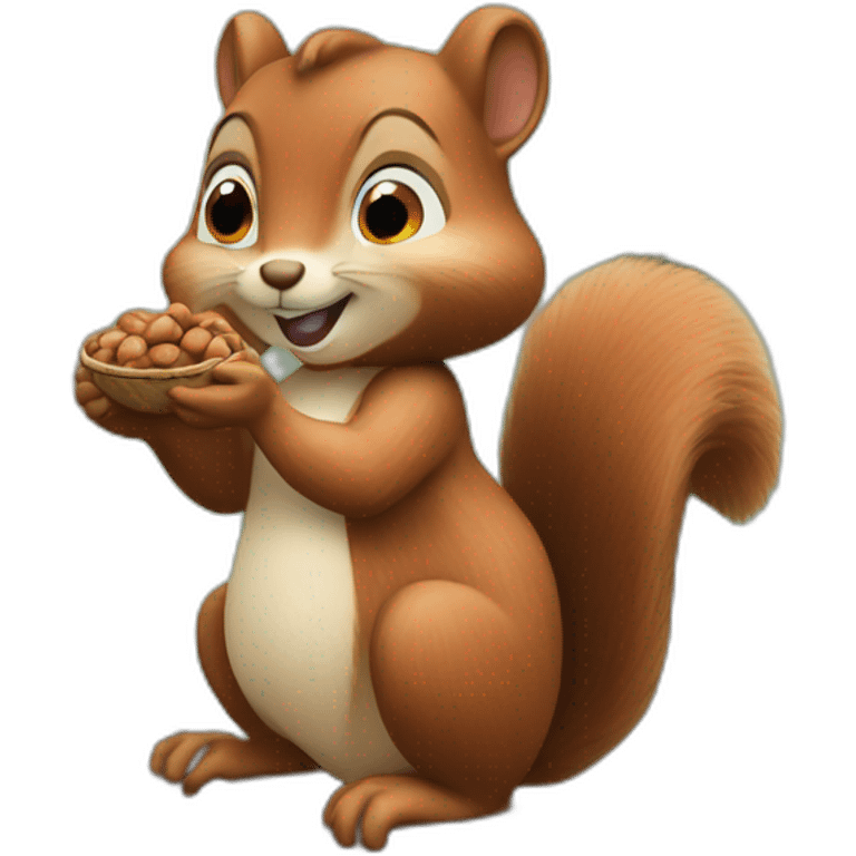 squirrel with nuts in the forest emoji