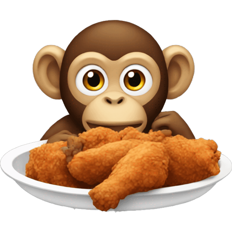 Monkey eating fried chicken emoji