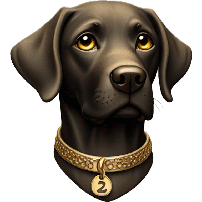 Labrador noir bronze collar emoji