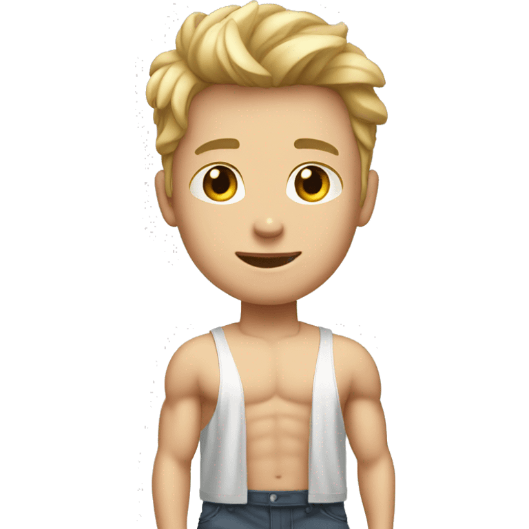 WHITE -muscle-boy WITH tank top emoji