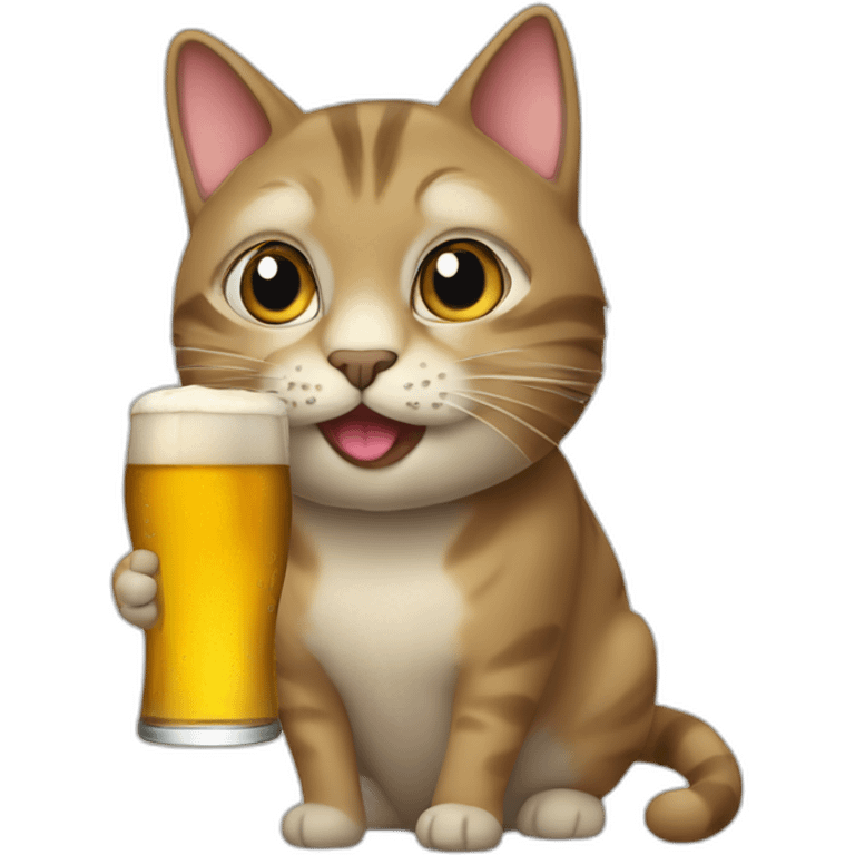 CAT qui boit de la bière emoji