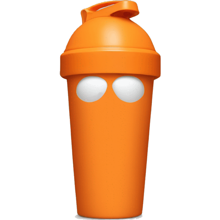 Orange protein shaker cup without a face emoji