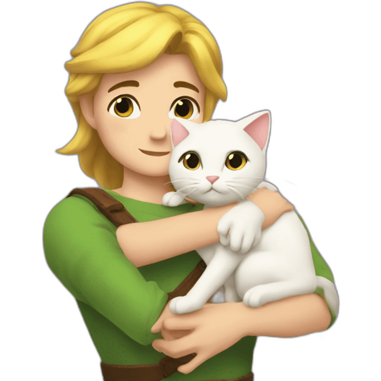 The princesse link hug a cat emoji