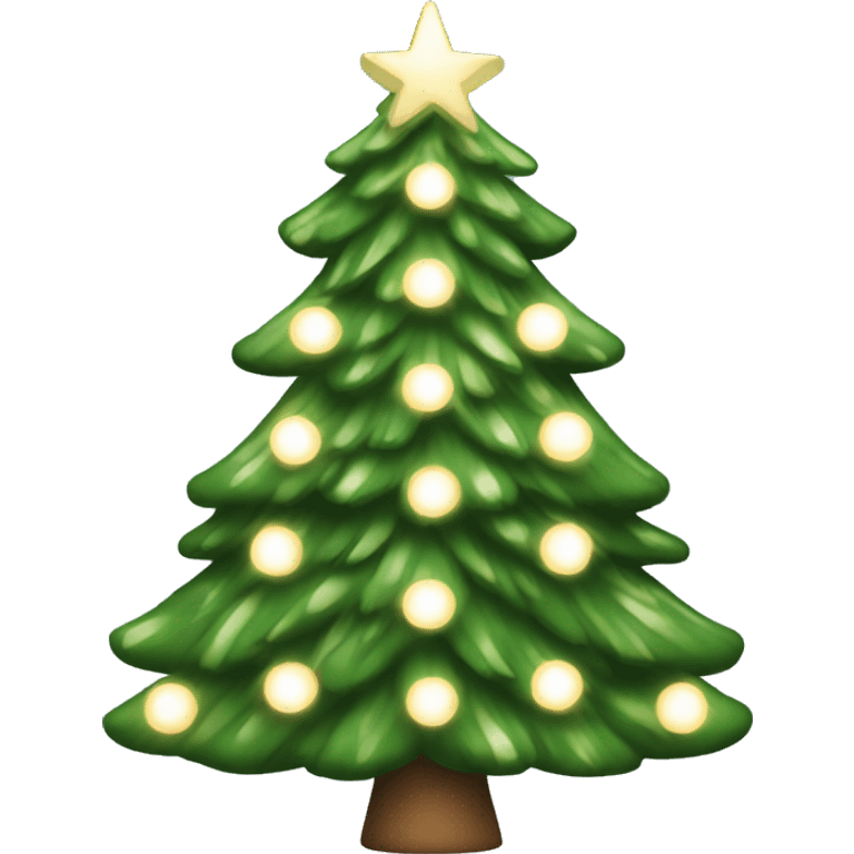 Christmas tree with white lights emoji