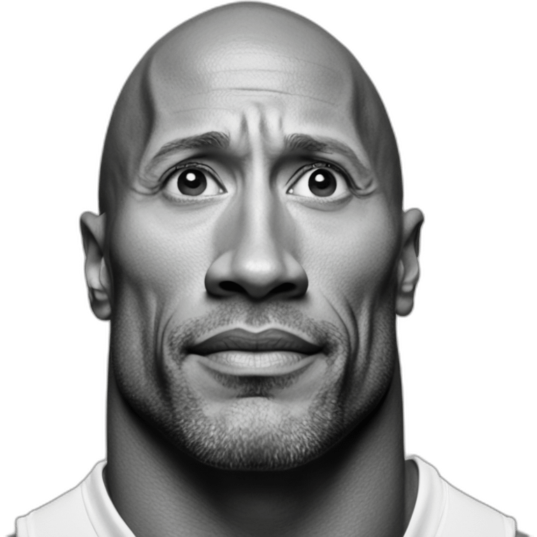 Sursil Dwayne Johnson noir et blanc emoji