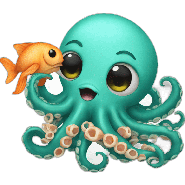 Octopus eat a fish emoji