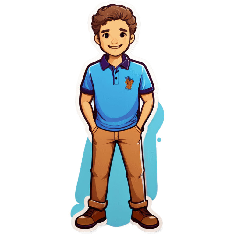 Doodle in polo shirt emoji