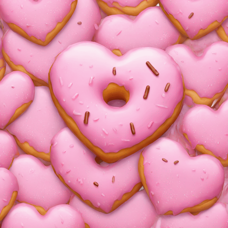 pink frosted donut heart emoji