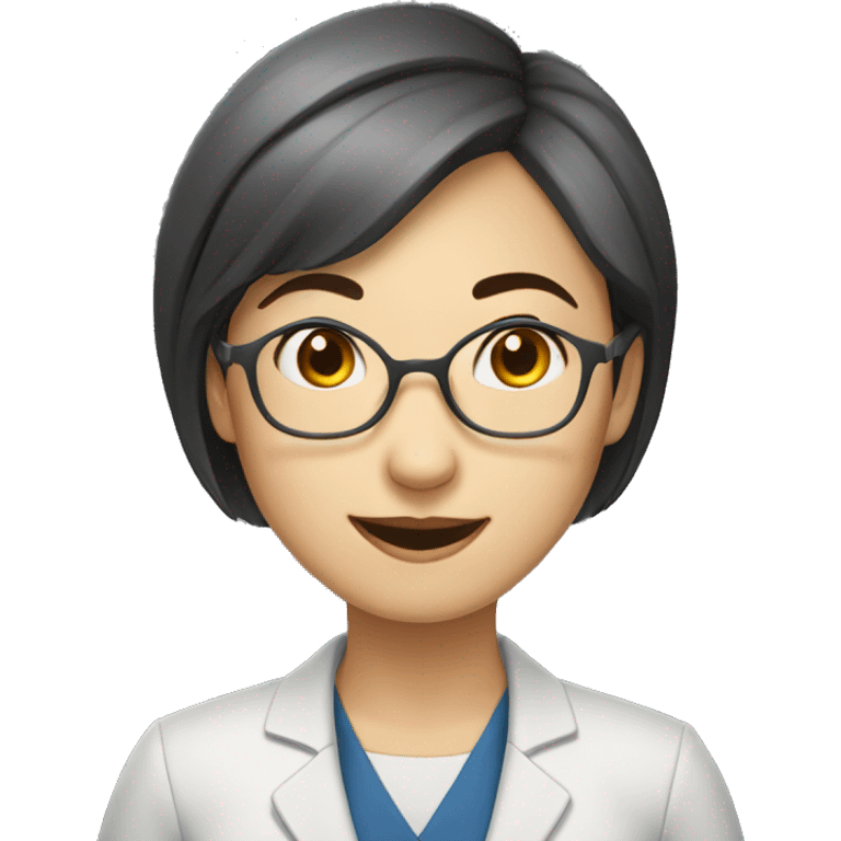 Teacher woman happy no glasses asian short hair emoji