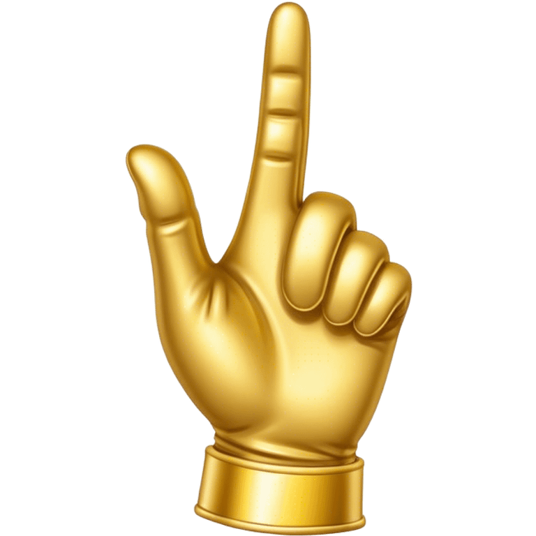 cartoon Gold glove hand pointing  emoji