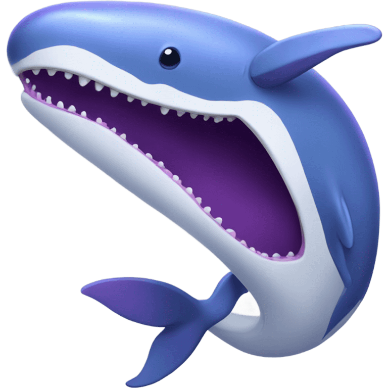 Blue whale purple, open mouth emoji