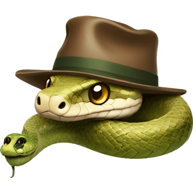 Snake wearing hat emoji